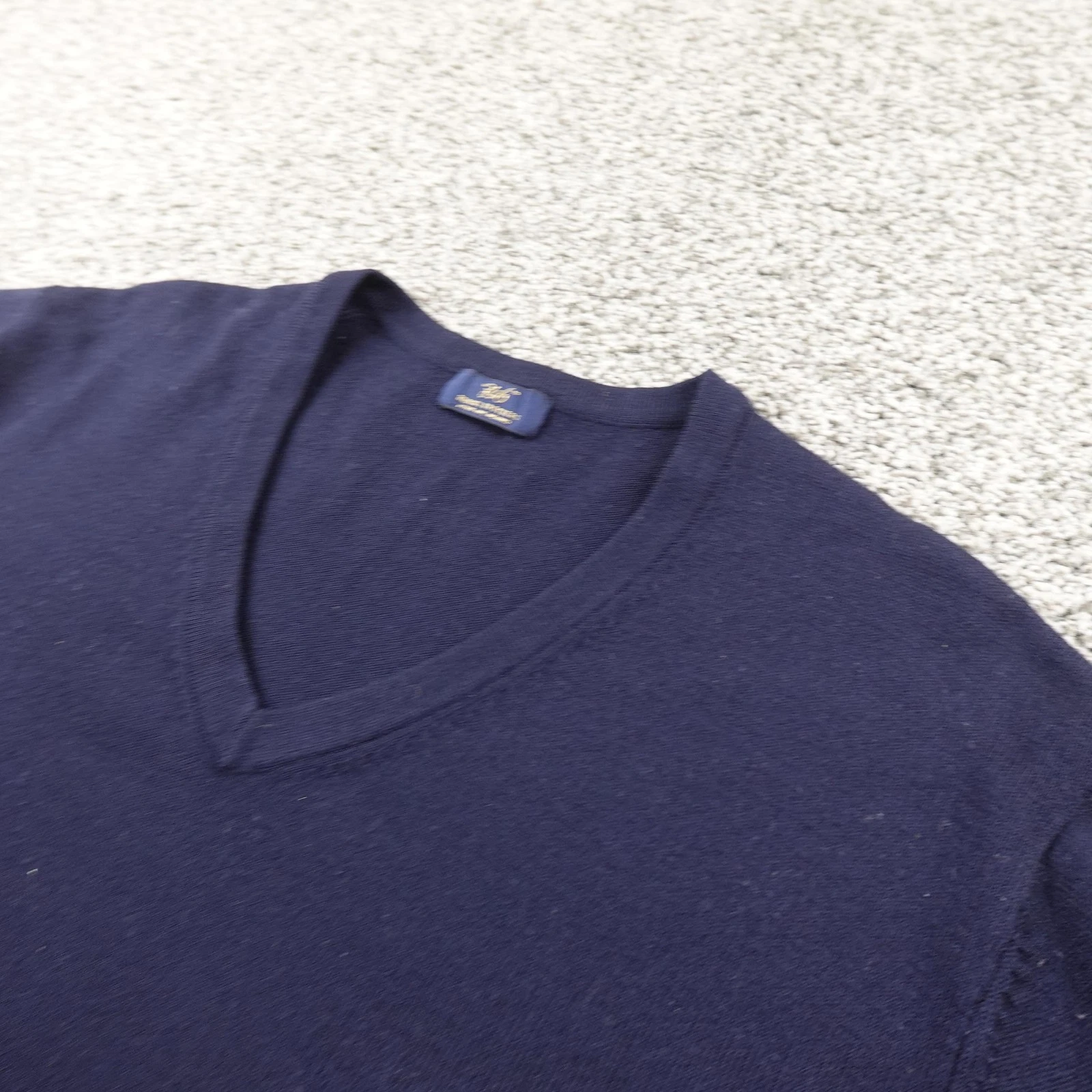 Brooks Brothers Sweater Mens XL Blue Merino Wool V Neck Pullover Knit Cozy Soft