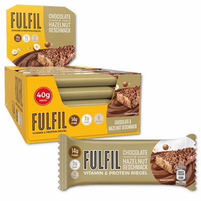(45,30 /1kg) Fulfil Vitamin & Protein Chocolate & Hazelnut, 15 Riegel je 40g