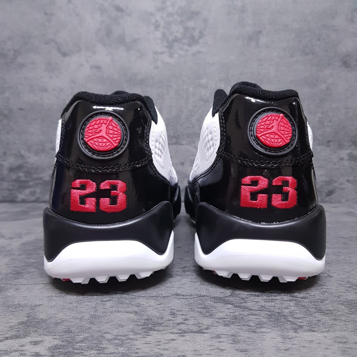 NIKE AIR JORDAN 9 Low Golf Shoes Mens 9 White Black Red 