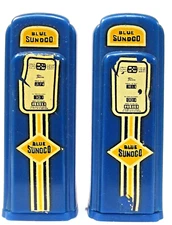 1950's SUNOCO Butler Pennsylvania matched GAS PUMP salt & pepper shakers set *