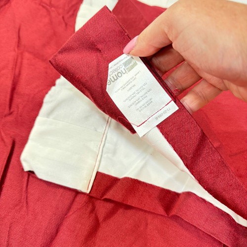 jcpenney curtain panel pair solid red blend rod pocket drapes usa modern - Picture 6 of 14