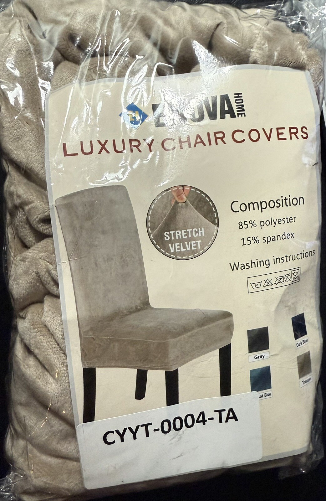 Enova Home Luxury Chair Covers Super Soft Taupe
