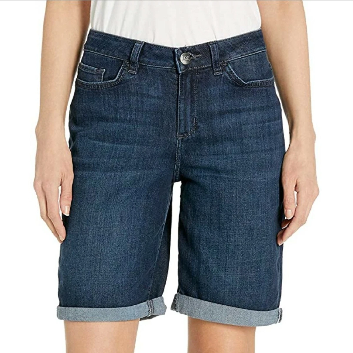 Lee Regular Fit Rolled Hem Bermuda Short 3590233 Dark Wash
