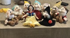 The Disney Store Snow White and the Seven Dwarfs Plush Mini Bean Bag Lot of 9