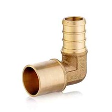 25 1/2" PEX X 1/2" FEMALE SWEAT ELBOW BRASS CRIMP FITTINGS - LEAD FREE