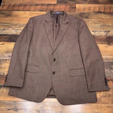 Stafford Merino Wool Sport Coat 46 Regular Brown Classic Fit Blazer