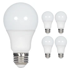 4 Pack Satco S28770 LED Bulbs 120V 11.5W =75W A19 Medium E26 Base Frosted 5000K