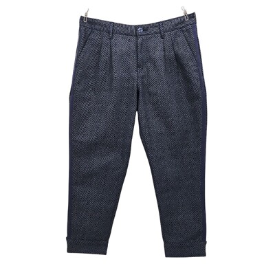 Levi's Wool Blend Herringbone Blue Tapered Crop Lined Pants Womens 31
