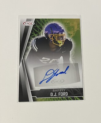 D.J. Ford Rookie 2022 SAGE Autograph #A-DJF Auto East Carolina Pirates