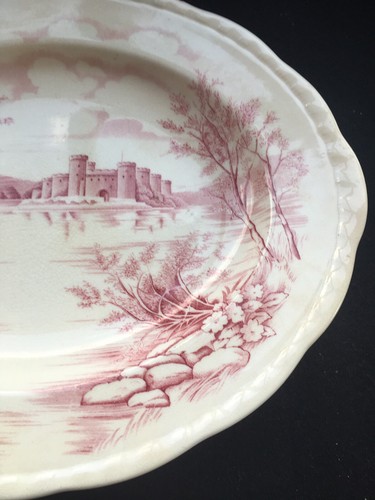 Alfred Meakin Staffordshire England Platter QUEENS CASTLE Pink Rose Color NICE - Picture 5 of 12