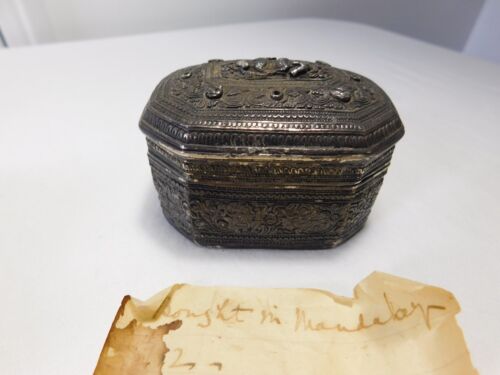 Antique 3" Middle Eastern Gilt Silver Box Ottoman Mandalay Phoenix *83.9 Grams! - Bild 1 von 17
