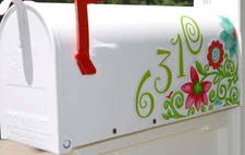 Mailbox Magnet Partial Cover Floral Corner Magnetic Address for White Mail Box