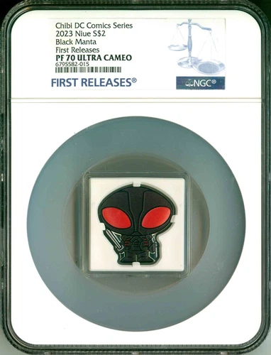 2023 Niue S$2 Chibi DC Comic Series Black Manta First Release NGC PF70 UC