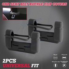 2pcs Black Interior Car Seat Belt Buckle Clip Cover Sleeve Universal For Cars
