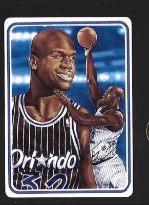rare shaq basketball cards SHAQ CARD RARE 90's Insert RAINBOW HOLO FOIL Shaquille O'Neal MAGIC JERSEY #32