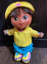 Rainy Day Dora the Explorer Plush Doll 9" Vinyl Face Raincoat Fisher Price 2004