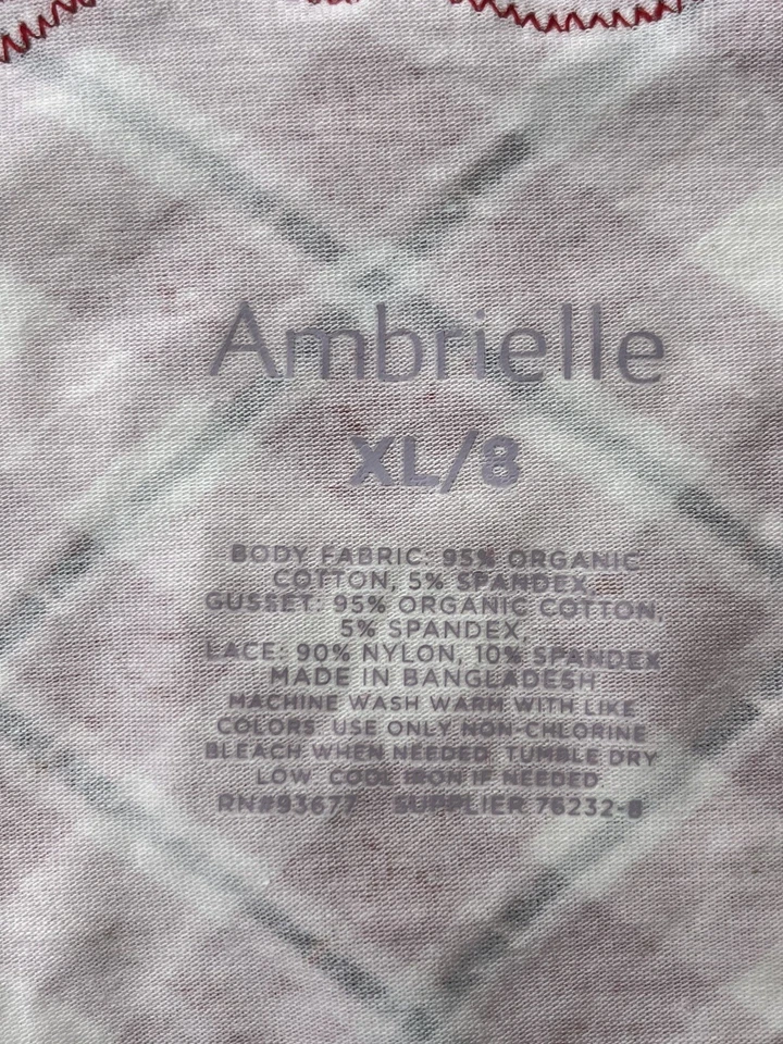 Ambrielle ALGODÓN ORGÁNICO Rojo Caramelo Cuadros Bragas NUEVO CON ETIQUETAS (sujetadores a juego disponibles) XL Foto 3 de 4