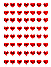 DAD Kids Temporary Tattoos Water Resistant party favors Fake fathers day heart
