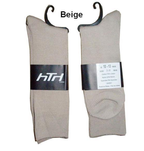 SOCKS MEN WOMEN UNISEX CASUAL CLASSIC BEIGE SIZE 10-13 LOT 48 PAIRS 0.42 $ EACH-image