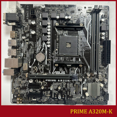 FOR ASUS PRIME A320M-K AMD AM4 DDR4*2 32GB HDMI VGA Motherboard Test OK