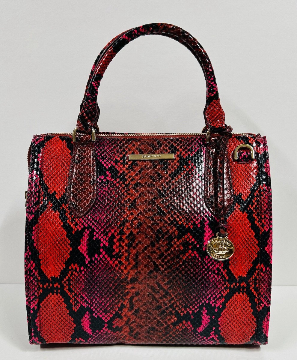 Brahmin Small Caroline Satchel Ruby Zester Luxe Italian 
