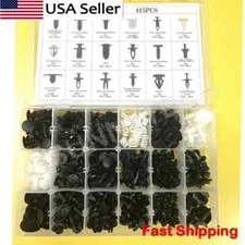 415pcs Plastic Rivets Fastener Fender Bumper Push Pin Clips Set