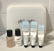 Philosophy Travel Set 6-pc Eye serum Moisturizer Emulsion Shower Gel Pouch m1