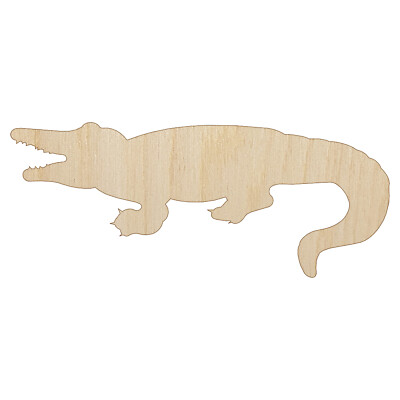 Alligator Crocodile Solid Unfinished Wood Shape Piece Cutout DIY Craft Projects