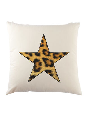 Leopard Fur Star Logo II Dekokissen Leo Tattoo Fell Stern Rockabella