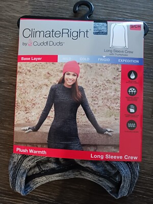 NEW CLIMATE RIGHT BASE LAYER, LONG SLEEVE CREW SMALL, BLACK, PLUSH, good price!