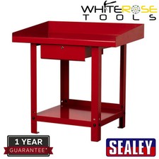 Sealey Workbench Steel 1m with 1 Drawer Lockable Red Gloss Shelf Workstation