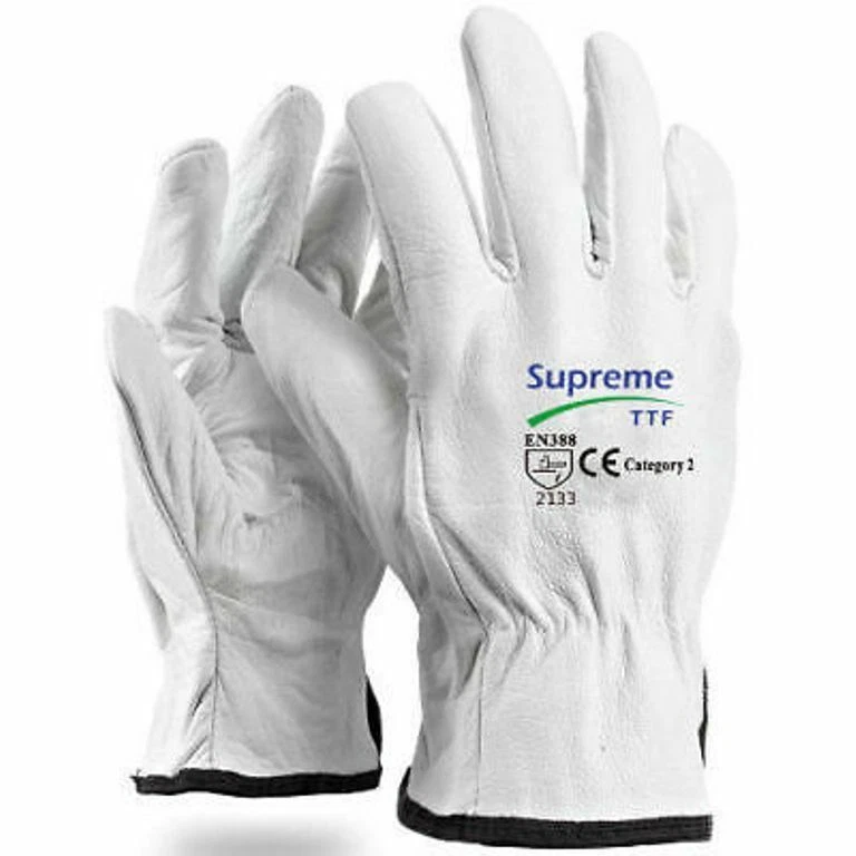 Driver Gloves Fleece Lined Leather Lorry Drivers Work Glove DIY heavy duty