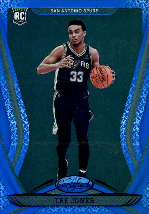 Tre Jones 2020-21 Panini Certified Blue Mirror Parallel Rookie Card #163