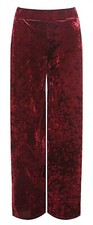 Velour Velvet Flared Wide Leg Pocket Pants Ladies Elasticated Palazzo Trouser