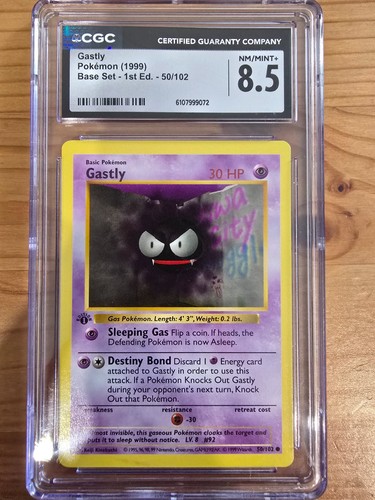 Gastly (1st Edition) graded CGC 8.5 for sale on eBay