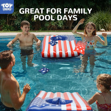 Pack Inflatable Pool Cornhole Game Set   Floating Bean Bag Toss Water Toy for Ad