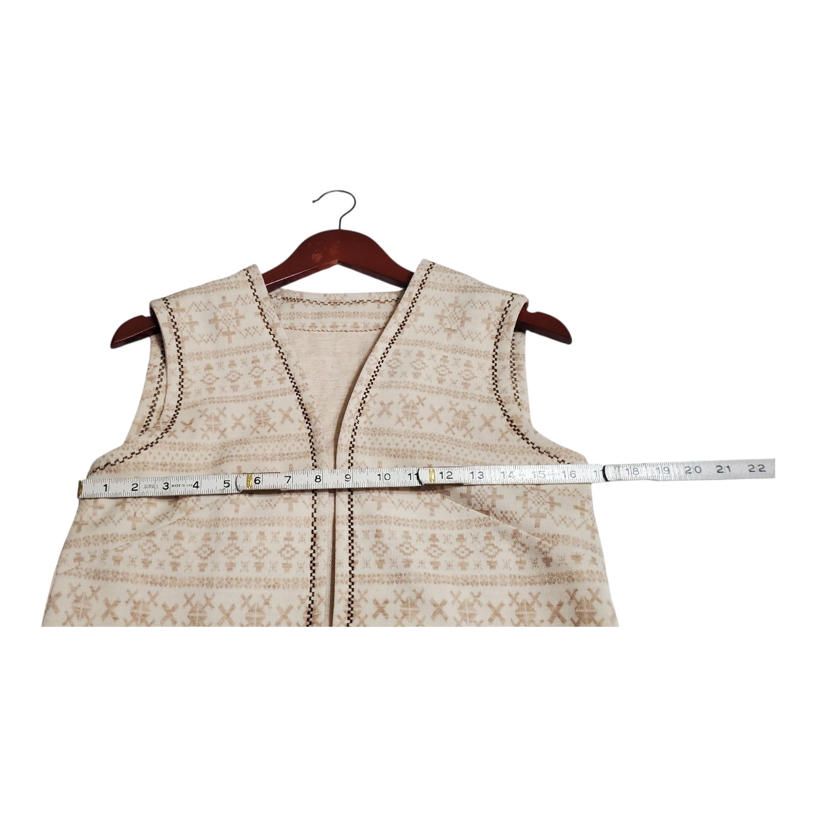 Vtg Patterned Vest Polyester Double Knit Handmade… - image 4