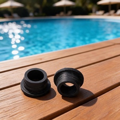 Schwimmbadleiter Gummi Stufenfüße Set 2 für zuverlässige Stufenausrichtung