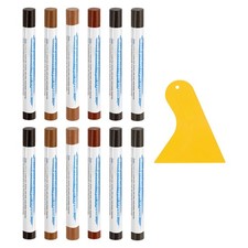 12Pcs Wood Filler Sticks Wood Repair Wax Kit 12 Colors Walnut  Teak Series