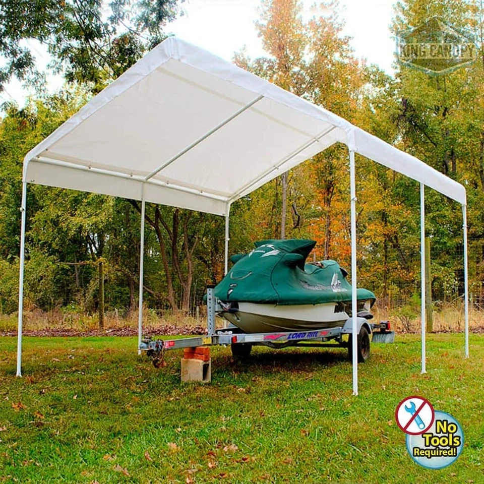 King Canopy 117''X128"X156"X 10 pies universal, marco de acero con recubrimiento en polvo en blanco Foto 3 de 4