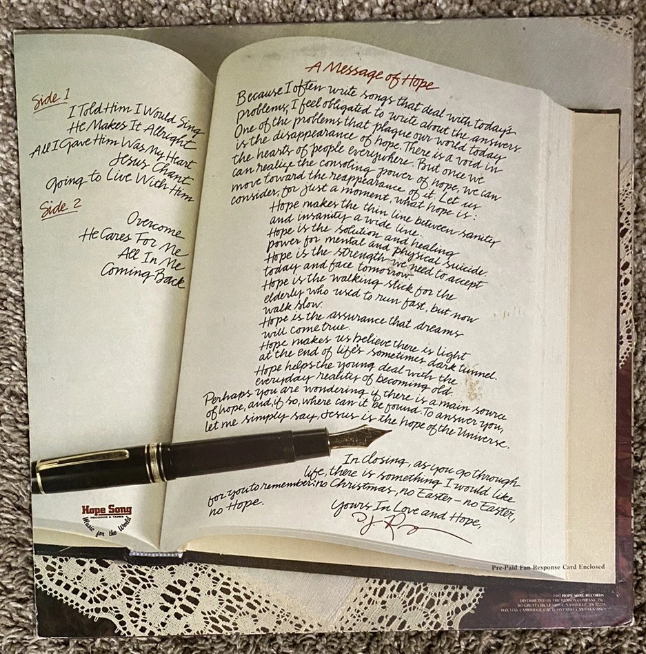 Rare - D.J. Rogers - Hope Songs Vol. 1 - 1982 Hope Song HS-2000 LP Vinyl Record - Image 2 of 4