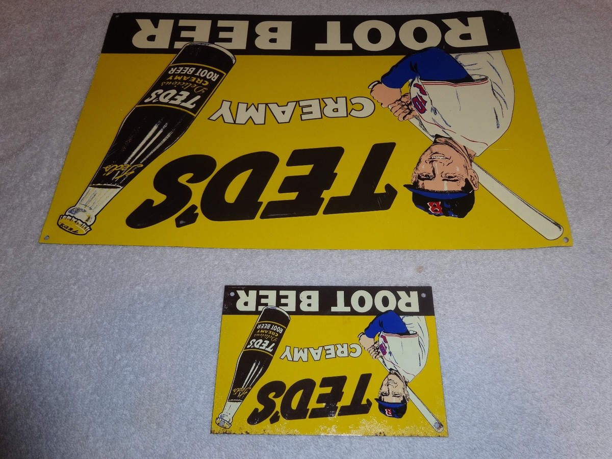 VINTAGE 1950'S TED WILLIAMS ROOT BEER SIGN COLLECTION OF 2