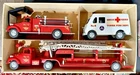 Vintage 56' Tonka Toys #900-6 Tonka Fire Dept Set w/OG Box Pressed Steel N Mint!