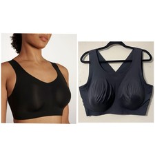 Evelyn  Bobbie Ultra Lift Defy Seamless Wirefree Bra 3XL Black Ergonomic