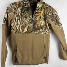 Columbia Woodland Camo and Tan Fleece Jacket Kids size 9-10