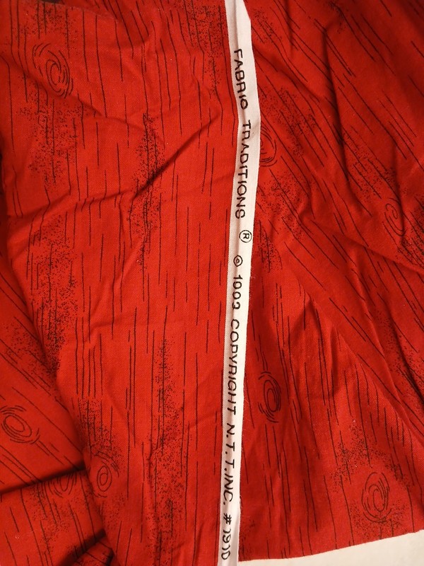 Deep Red Wood Grooved cotton quilting fabric