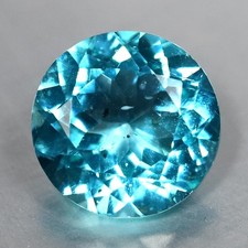 0.87 ct Round Cut 6.10 x 6.09 mm Natraul Brazil Paraiba Blue Apatite Gemstone