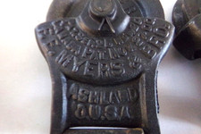 1900 Pat. Date Antique F.E. Myers & Bro Barn Door Rollers Ashland O. USA  11"