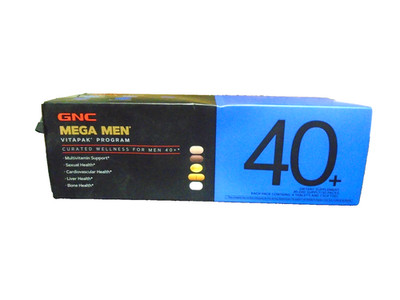 GNC Mega Men 40+ Vitapak 30 Packs (1 Month) Black/Blue Box