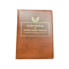 Golden Replicas Of United States Stamps 22k Gold Layered 1980’s  74 Stamps
